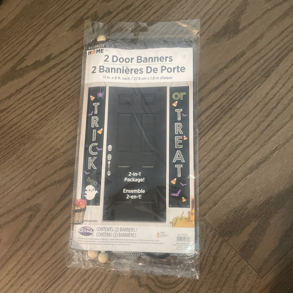 2 Door Banners Trick Or Treat 2-in-1 Package 11 in. x 6‎ ft. each